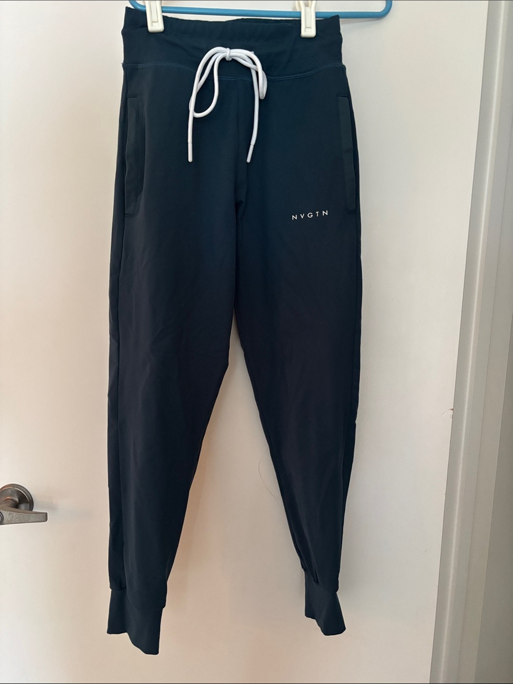 NVGTN Dark Teal Joggers with White Drawstring